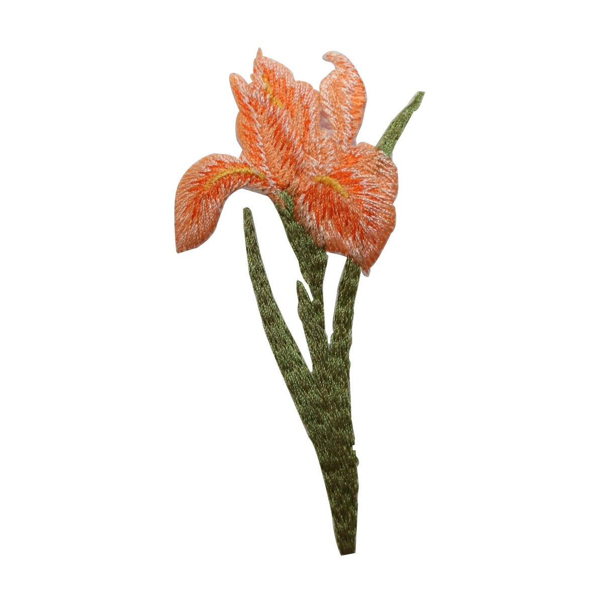 ID 6406 Orange Poppy Flower Patch Blossoms Plant Embroidered Iron on Applique