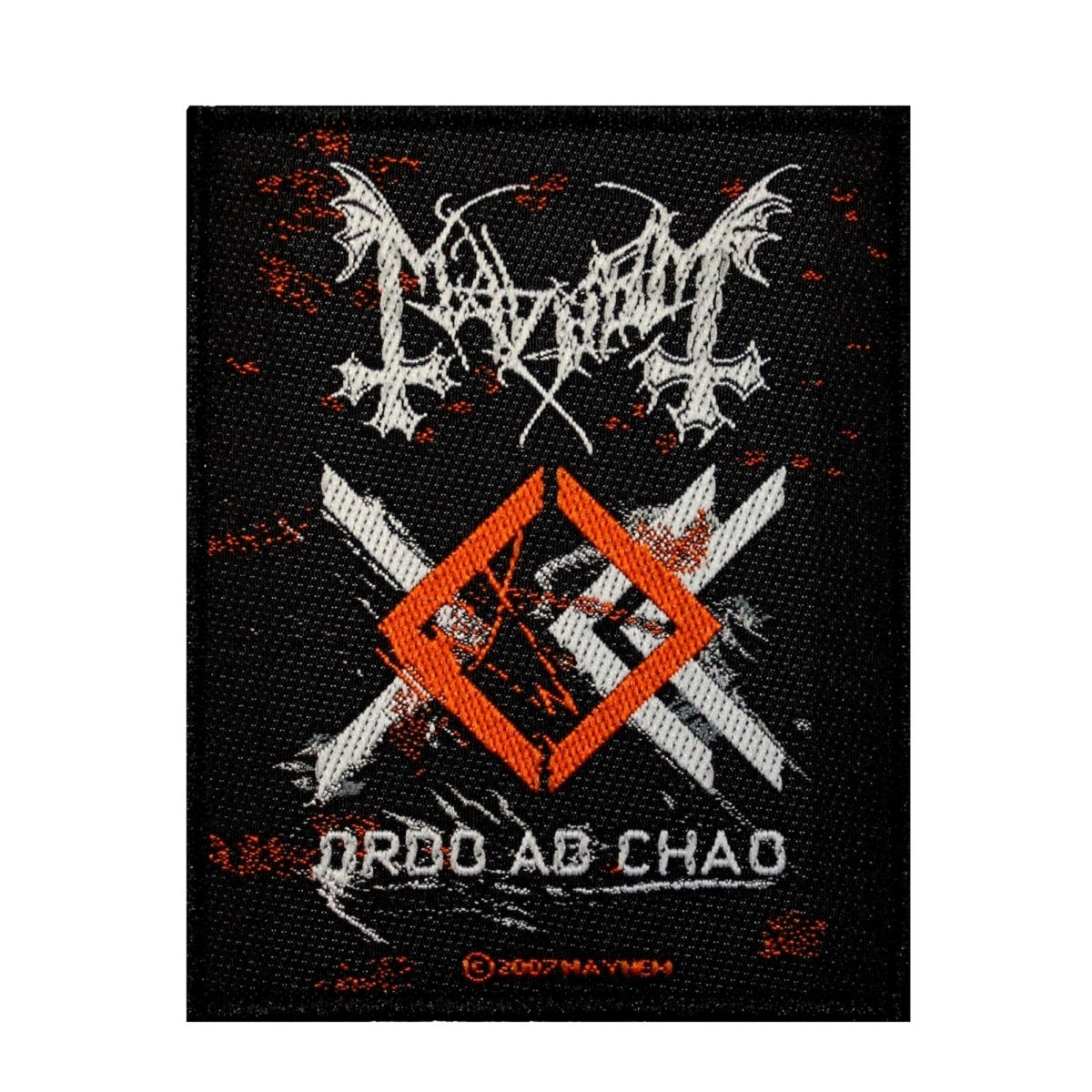 Mayhem Ordo Ad Chao Album Art Patch Black Metal Music Band Woven