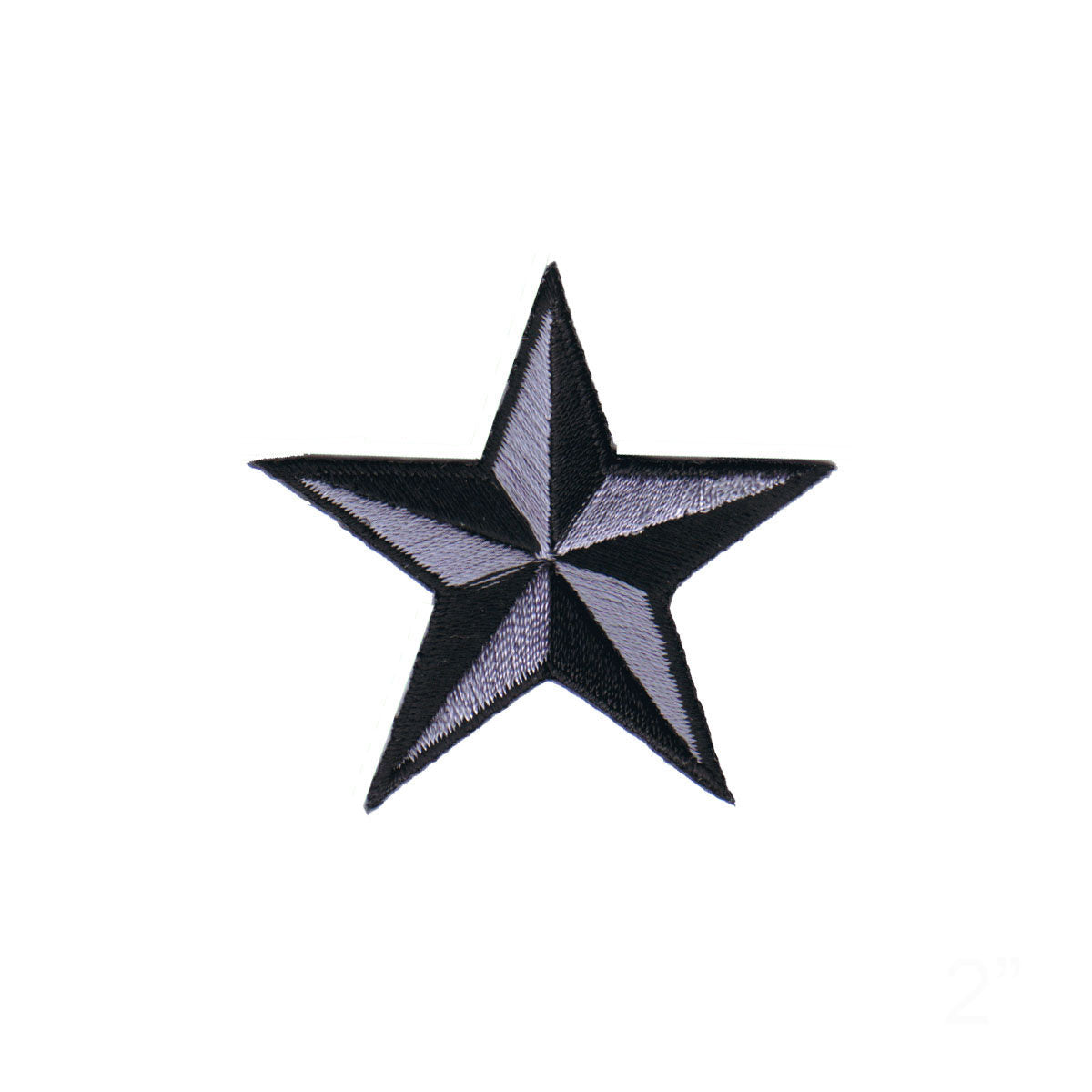 Star Embroidered Applique Black Iron On Patch