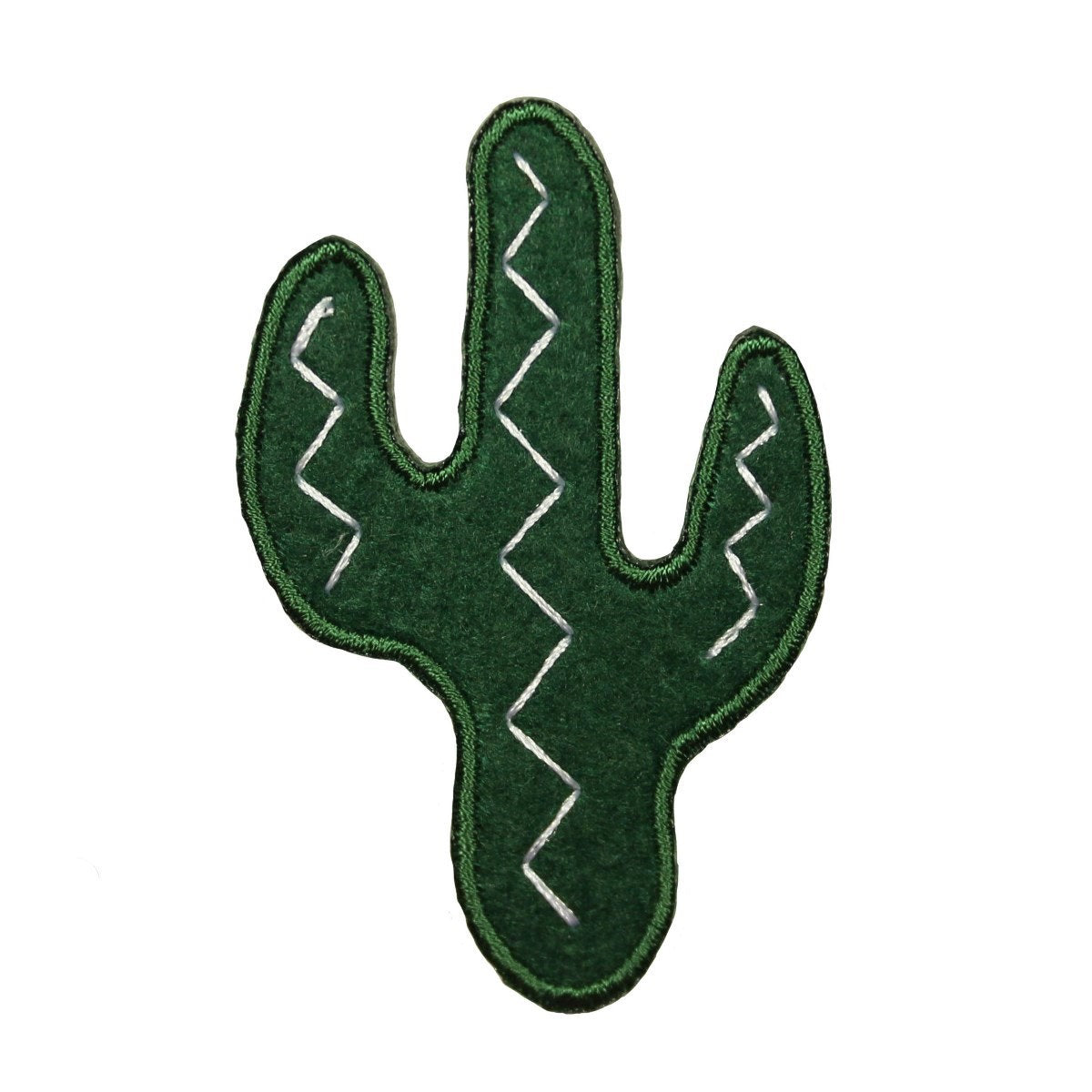 ID 8783 Green Desert Cactus Patch Western Plant Embroidered Iron On Applique