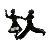 ID 0153 Dancing Couple Silhouette Patch Shadow 50's Embroidered Iron On Applique