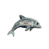 ID 0293 Striped Dolphin Jumping Patch Fish Ocean Embroidered Iron On Applique