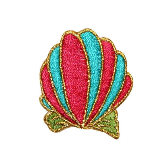 ID 0336 Tropical Seashell Patch Beach Clam Embroidered Iron On Applique Patch