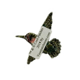ID 0544A Flying Hummingbird Patch Bird Tiny Cute Embroidered Iron On Applique