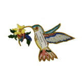ID 0604 Colorful Hummingbird Patch Flower Nectar Feeder Flying Iron On Applique