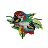 ID 0613Z Pair of Parrot Macaw Patch Jungle Birds Embroidered Iron On Applique