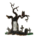 ID 0870 Graveyard Cemetery Tree Patch Halloween Owl Embroidered Iron On Applique