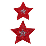 ID 1052AB Red Patriotic Star Patches Decoration Embroidered Iron On Applique