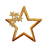 ID 1112 Golden Shooting Star Patch Craft Emblem Embroidered Iron On Applique