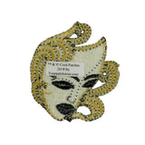 ID 1119Z Drama Gold Face Mask Patch Costume Play Embroidered Iron On Applique