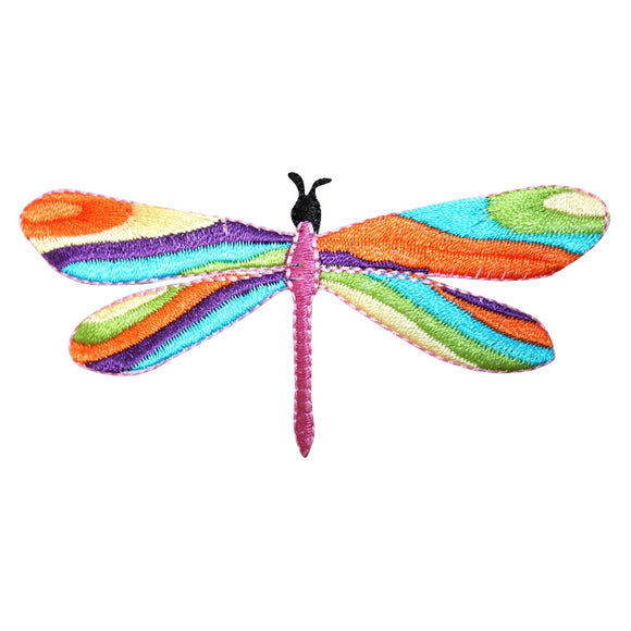 ID 1683 Tie Dye Wings Dragonfly Insect Bug Embroidered Iron On Applique Patch