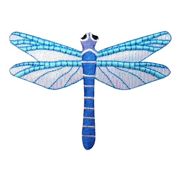 ID 1685 Dragonfly Metallic Patch Garden Shiny Bug Embroidered Iron On Applique