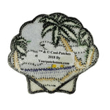 ID 1701 Beach Scene Seashell Patch Ocean View Craft Embroidered Iron On Applique