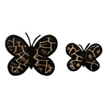 ID 2152AB Set of 2 Leopard Print Butterfly Patches Bug Insect Iron On Applique