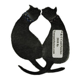 ID 2899 Pair of Black Cats Kissing Patch Kitten Love Embroidered IronOn Applique