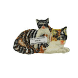 ID 2906 Mama Cat and Kitten Patch Calico Kitten Pet Embroidered Iron On Applique