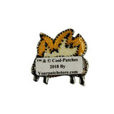 ID 3178B Log Camp Fire Patch Fireplace Camping Wood Embroidered Iron On Applique