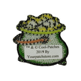 ID 3313A Pot Of Gold Patch ST Patrick's Day Coins Embroidered Iron On Applique