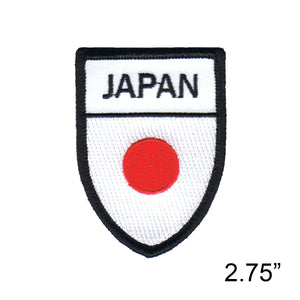 Japanese "Japan" National Flag Shield Iron-On Patch Country Team Pride Applique