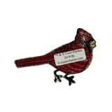 ID 3614 Red Cardinal Patch Bird Perched Standing Embroidered Iron On Applique