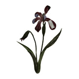 ID 5108 Purple Orchid Flower Large Patch Blossom Embroidered Iron On Applique