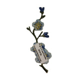 ID 6586 Blue Flower Blossom Patch Buds Plant Branch Embroidered Iron On Applique