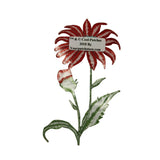 ID 6692 Red Flower Bud Patch Garden Symbol Plant Embroidered Iron On Applique