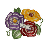 ID 6834 Multi Color Hibiscus Flower Patch Tropical Embroidered Iron On Applique