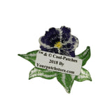 ID 6906 Purple Lily Flower Patch Garden Iris Blossom Embroidered IronOn Applique