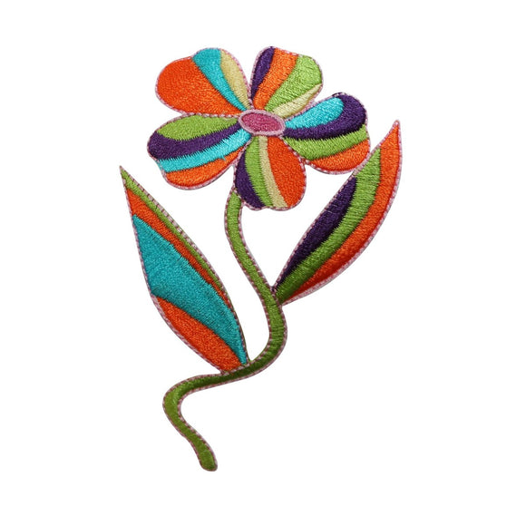 ID 6924 Multicolor Hippie Daisy Flower Plant Iron On Embroidered Patch Applique