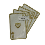 ID 8612 White Gold Cards Patch Royal Flush Hearts Embroidered Iron On Applique
