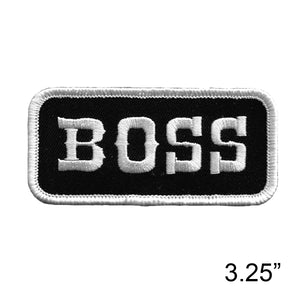 Boss Name Tag Patch Work Shirt ID Leader Costume Embroidered Iron On Applique