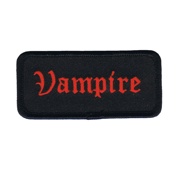 Vampire Name Tag Patch Badge Novelty Evil Blood Embroidered Iron On Applique