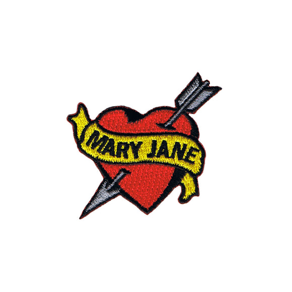 Tattoo Art Mary Jane Heart Patch Pierced Arrow Banner Pot Iron On Applique