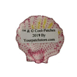 ID 9152 Pink Seashell Patch Clam Ocean Beach Symbol Embroidered Iron On Applique