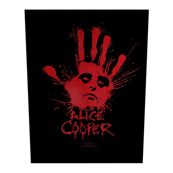 XLG Alice Cooper Splatter Hand Back Patch Rock Music Jacket Sew On Applique