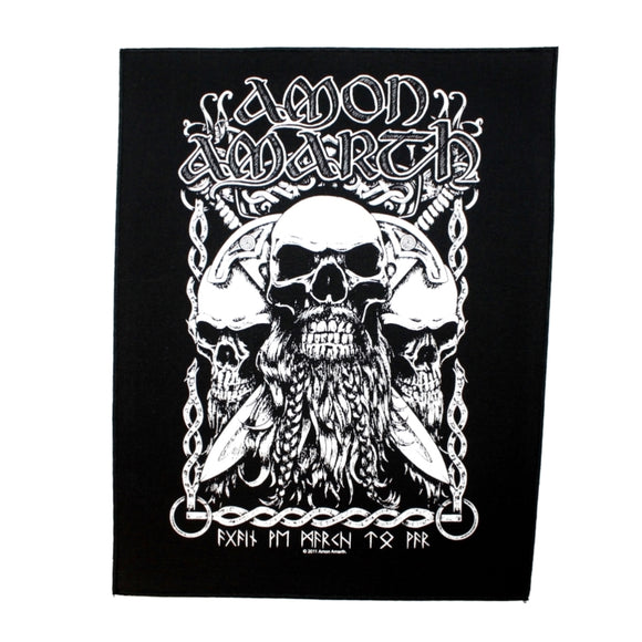XLG Amon Amarth Bearded Skull Back Patch Metal Music Jacket Sew On Applique