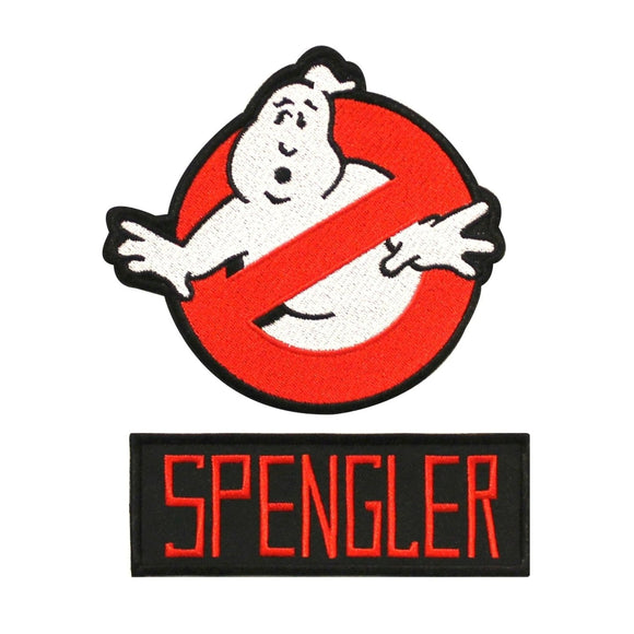 Ghostbusters Spengler Name Tag & No Ghost Embroidered Iron On Applique Patches