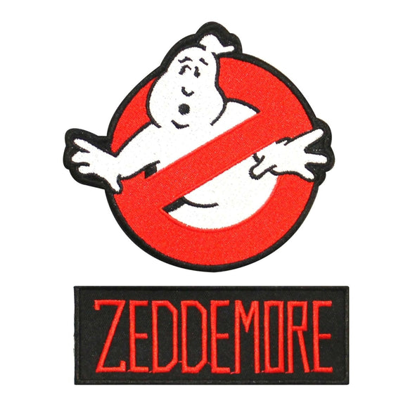 Ghostbusters Zeddemore Name Tag & No Ghost Embroidered Iron On Applique Patches
