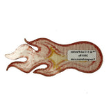 Orange "Right" Fireball Flame-4" wide; Embroidered Iron On Applique/Patch