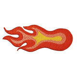 Orange "Right" Fireball Flame-4" wide; Embroidered Iron On Applique/Patch