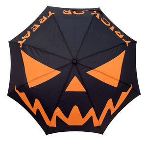 Trick Or Treat Umbrella With Skull Handle Sleeve Auto Pop Up Kreepsville