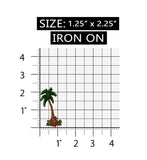 ID 0011 Palm Tree Falling Leaves Patch Beach Scene Embroidered Iron On Applique