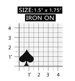 ID 0061 Spade Poker Playing Card Suit Shape Embroidered Iron On Applique Patch
