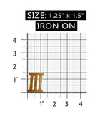 ID 0110 Roman Numeral III Patch Numbers Embroidered Embroidered Iron On Applique