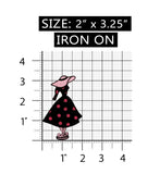 ID 0132 Polka Dot Dress Patch Mannequin Display Embroidered Iron On Applique