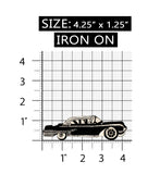 ID 0152 Black Retro Car Patch 50s Classic Auto Embroidered Iron On Applique