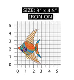 ID 0248B Metallic Angelfish Patch Exotic Shiny Sea Embroidered Iron On Applique