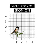 ID 0551Z Chickadee Bird Patch Small Swallow Perch Embroidered Iron On Applique