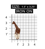 ID 0556AB Set of 2 Wild Animal Giraffe Patch Zoo Embroidered Iron On Applique